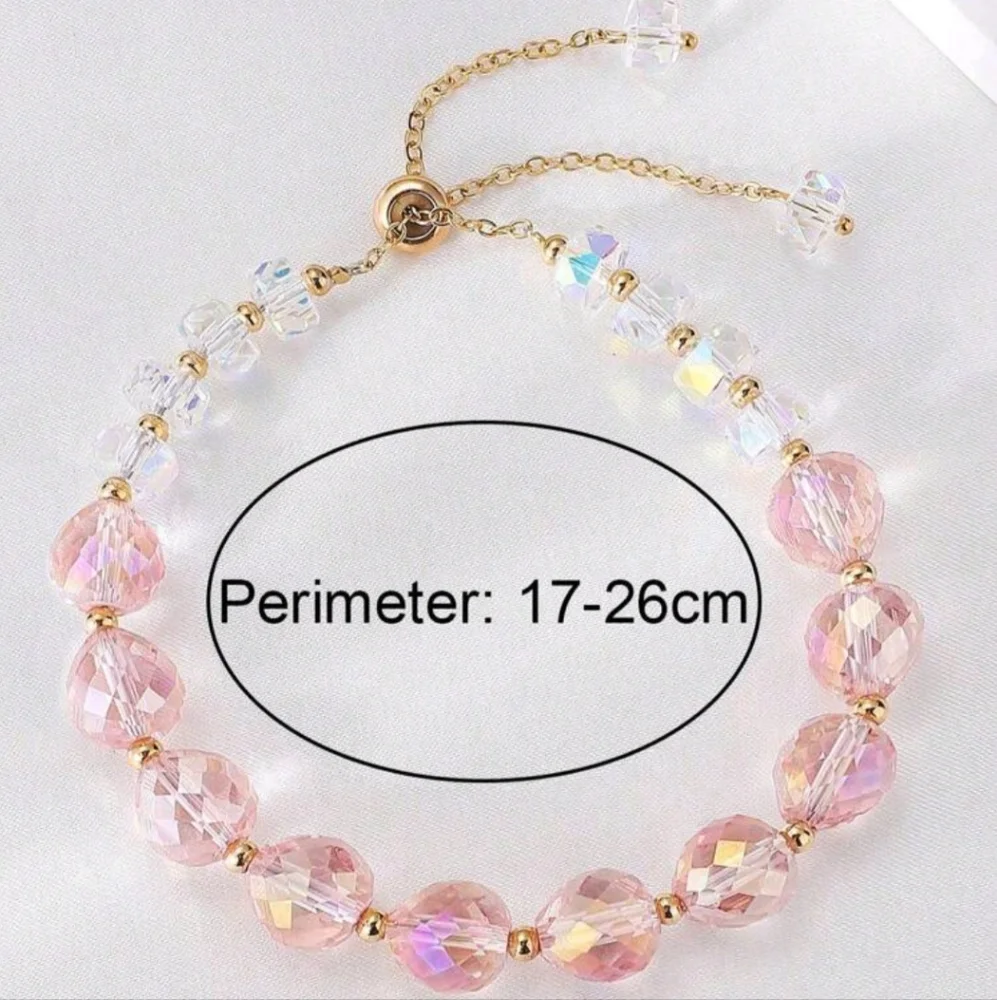 💗HP! Elegant Crystal Faceted Beaded Adjustable Bracelet New!